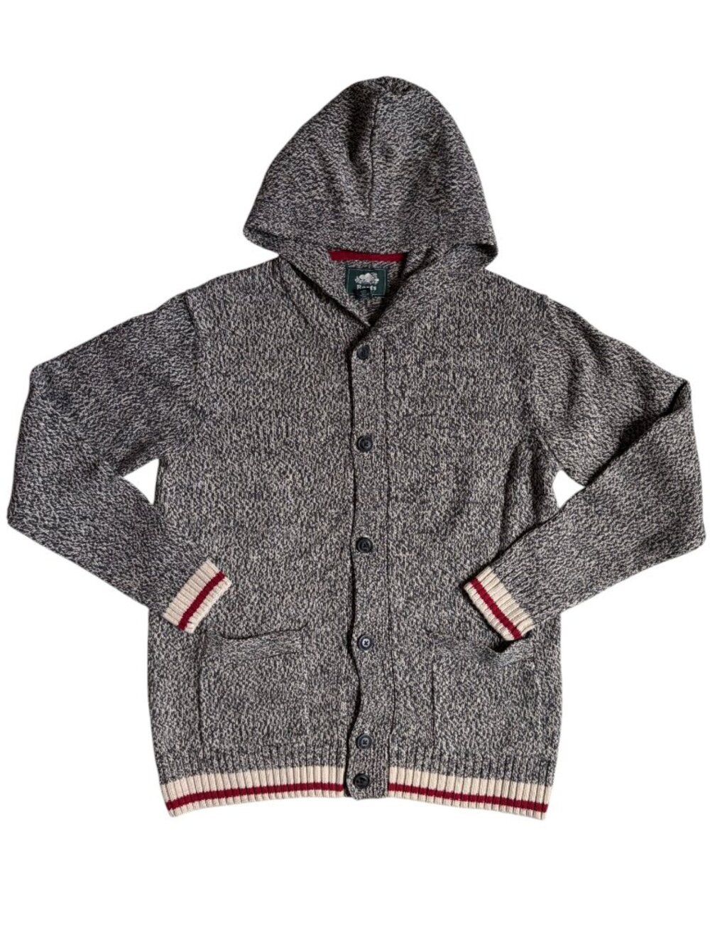 Roots Canada Sock Monkey Marled Knit Sweater (Gray / White / Red) - Large